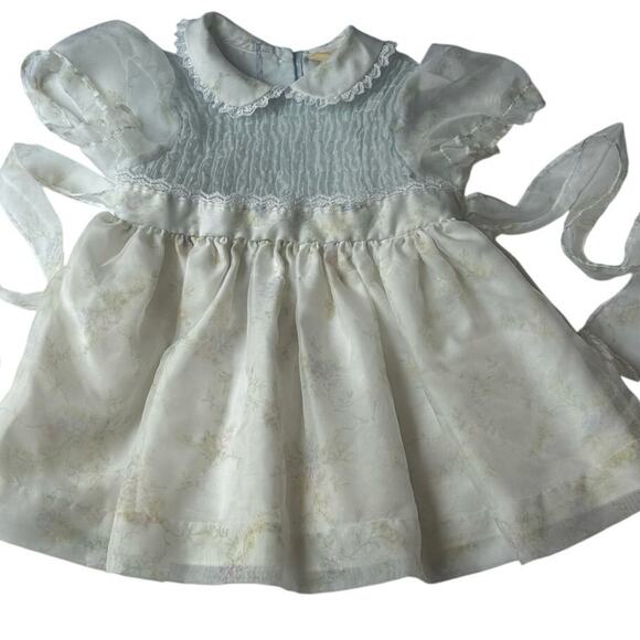 Vintage New York Kids Size 4 Pastel Floral Puff Sleeve Dress USA Made - Picture 16 of 16